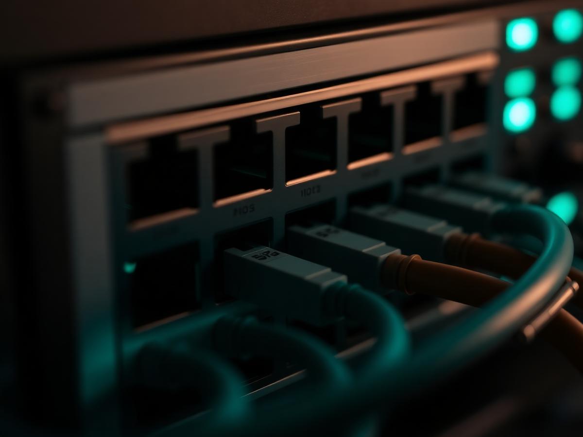 Switch de rețea cu cabluri de fibră optică